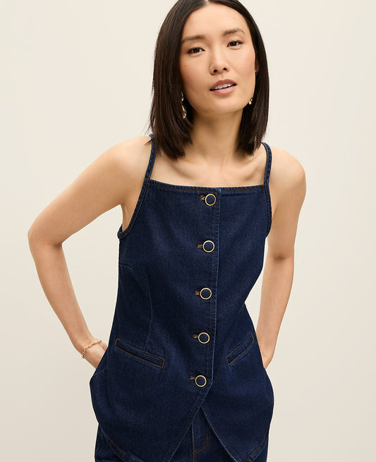Strappy Denim Vest Top | Ann Taylor