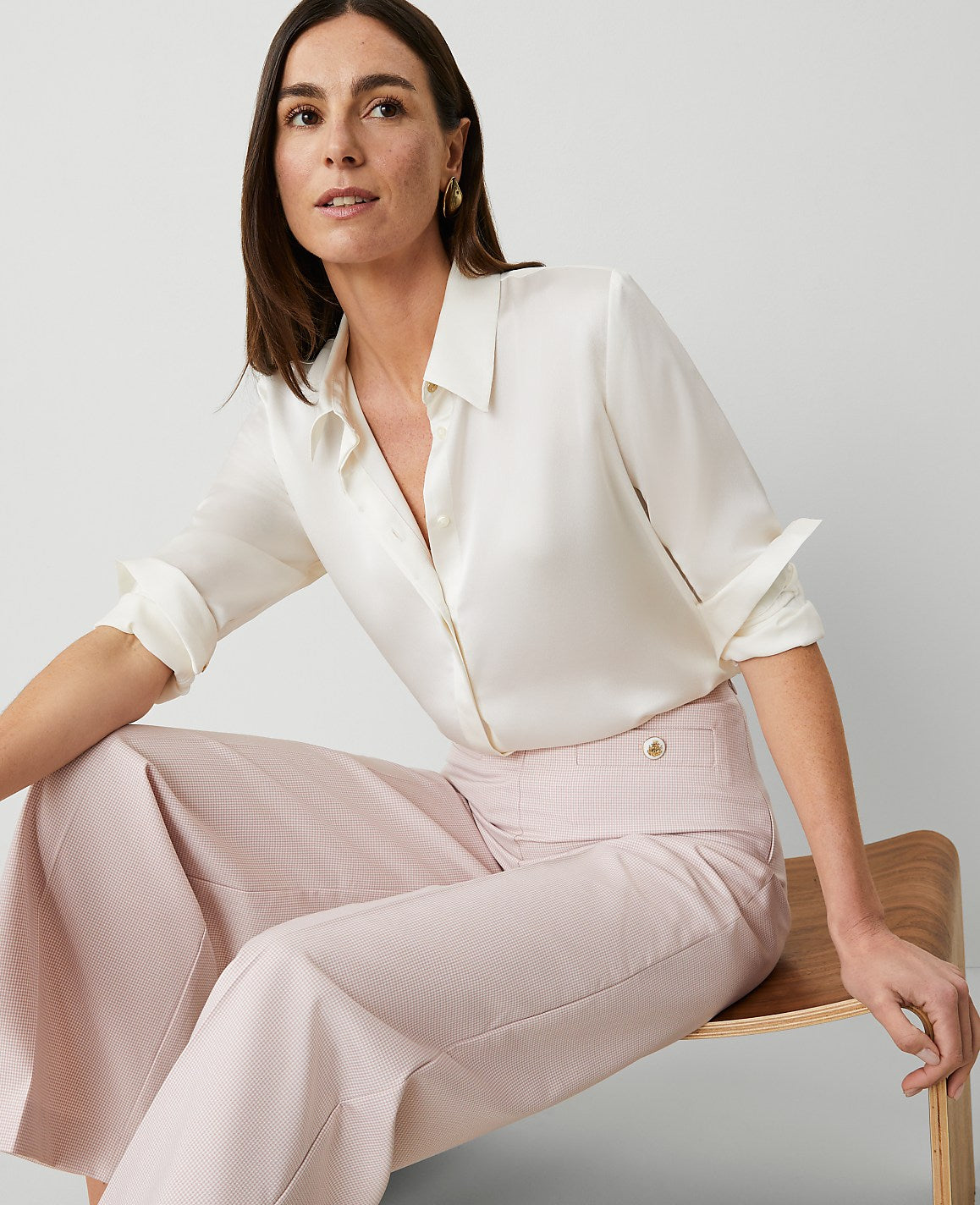 Satin Modern Shirt | Ann Taylor