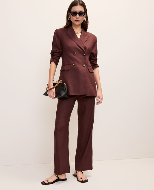 The Flare Ankle Pant in Linen Blend | Ann Taylor
