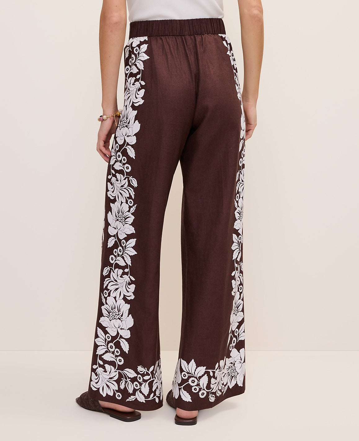 The Easy Wide-Leg Pant in Floral Linen Blend | Ann Taylor