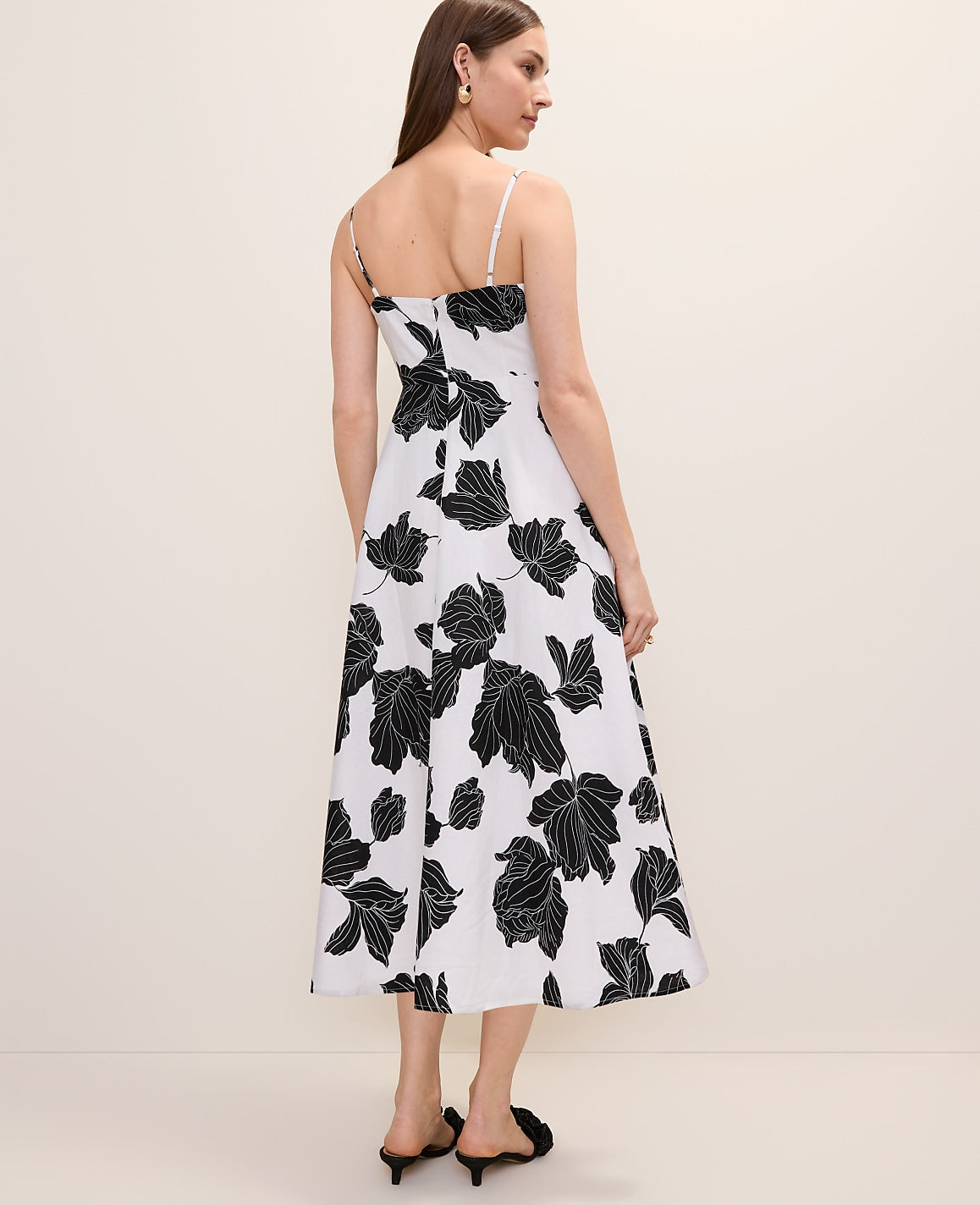 Floral Midi Dress in Linen Blend | Ann Taylor