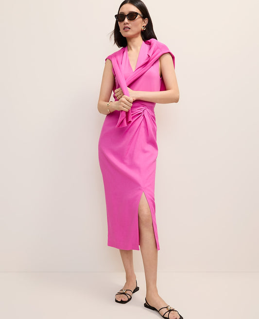 Knotted Pencil Skirt in Linen Blend | Ann Taylor