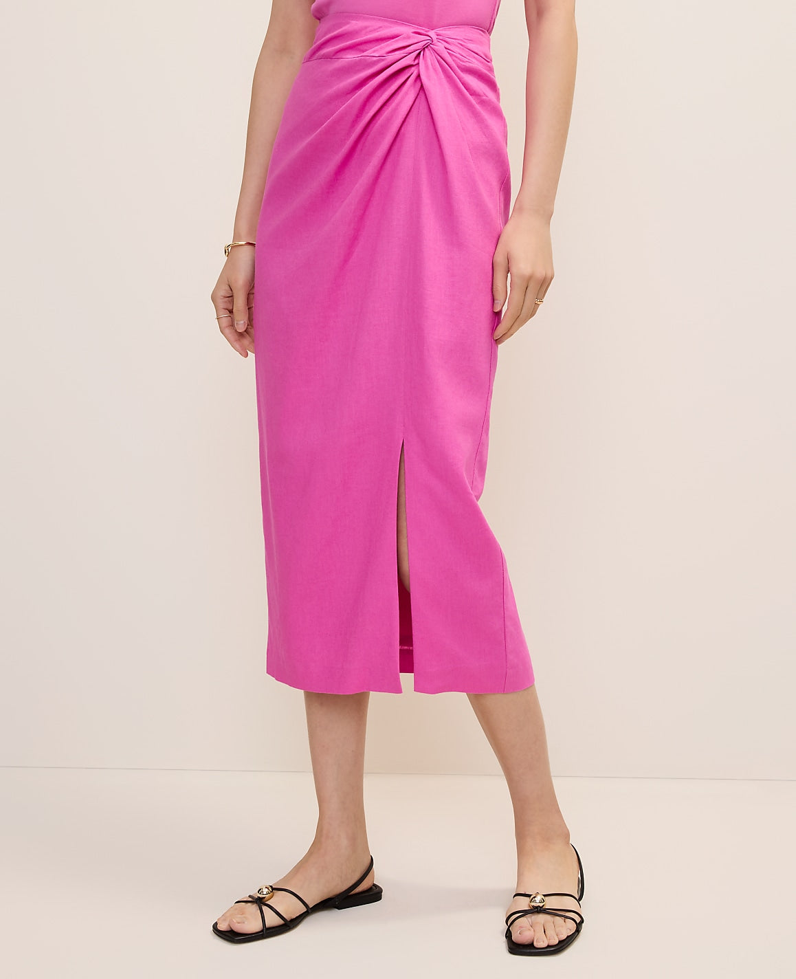 Knotted Pencil Skirt in Linen Blend | Ann Taylor