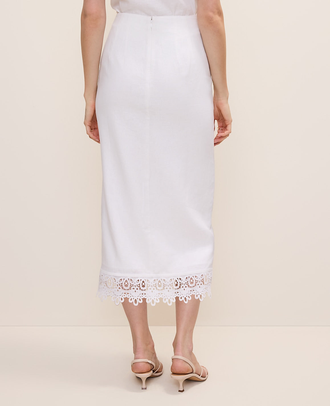 Wrap Midi Skirt in Linen Blend | Ann Taylor