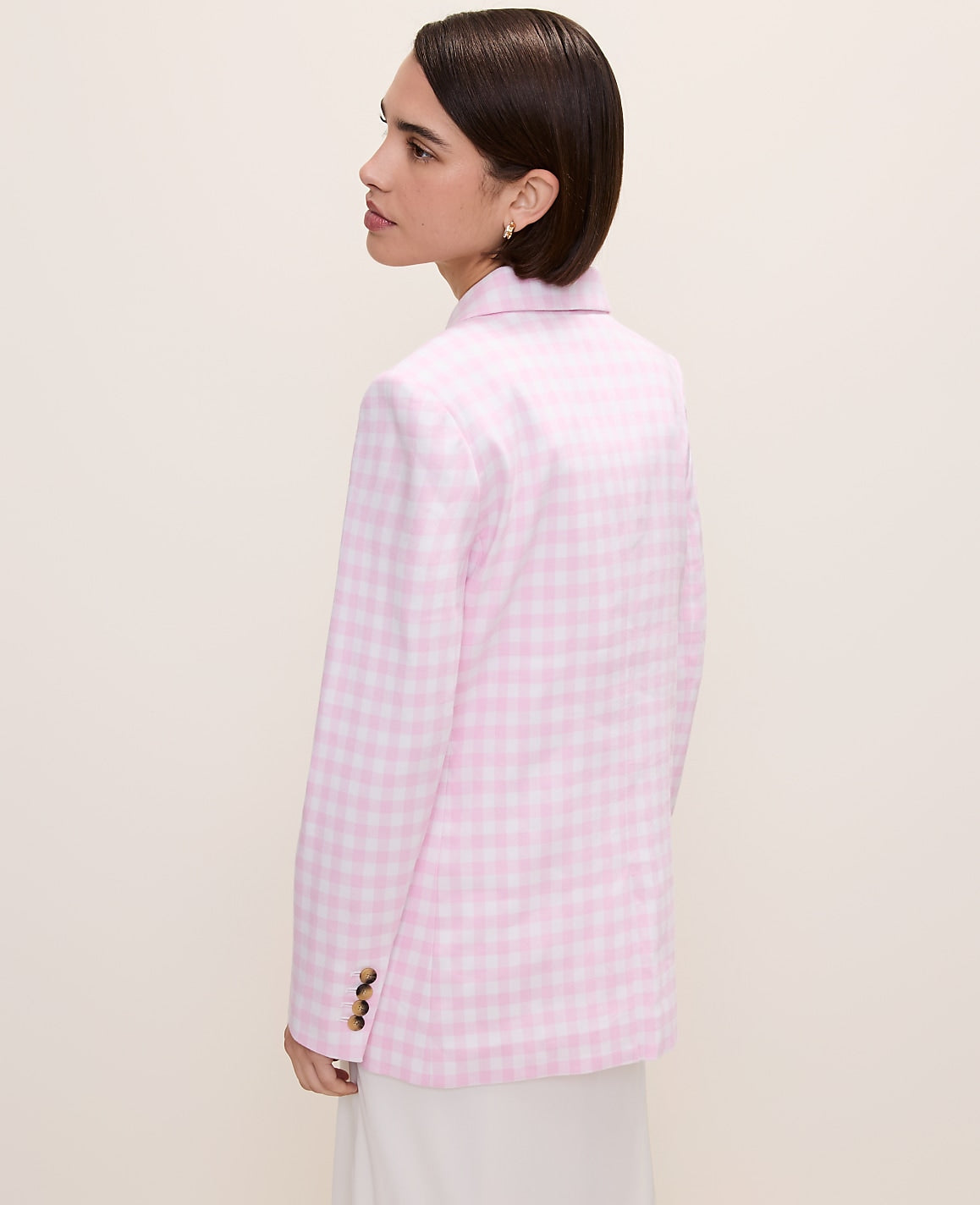 The Gingham Longline Blazer | Ann Taylor