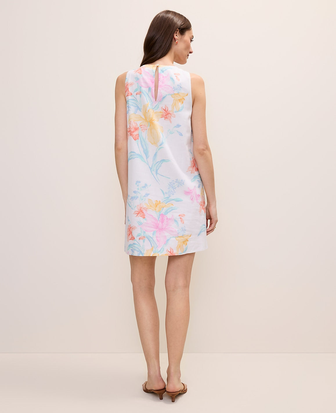 Floral Shift Dress in Linen Blend | Ann Taylor