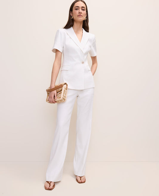 The High Rise Trouser in Linen Blend | Ann Taylor