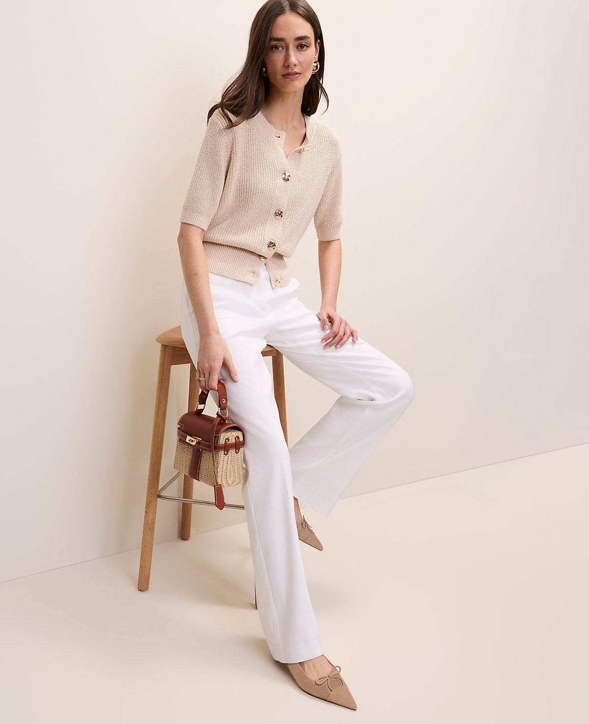 The High Rise Trouser in Linen Blend | Ann Taylor