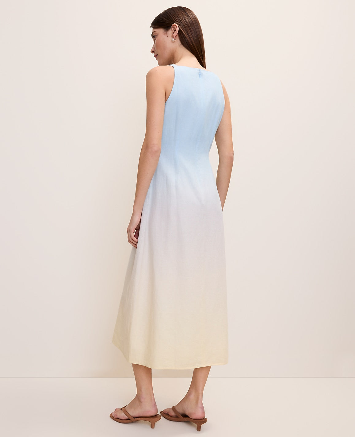 Weekend Ombré Midi Dress in Linen Blend | Ann Taylor