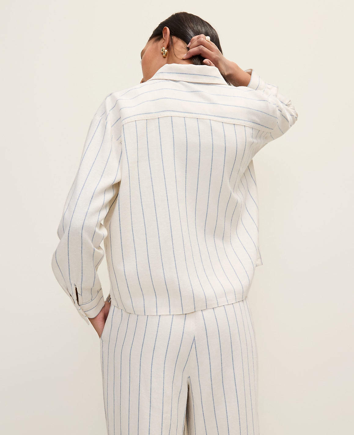 Striped Linen Button Down Shirt | Ann Taylor