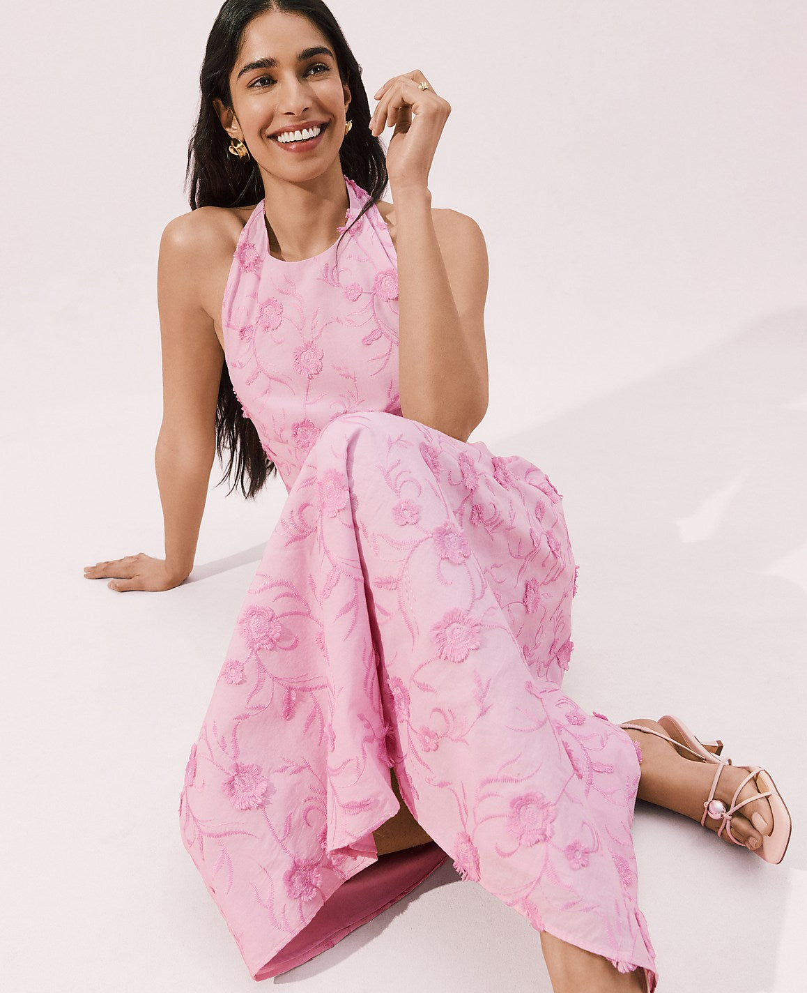 Halter Floral Maxi Dress | Ann Taylor