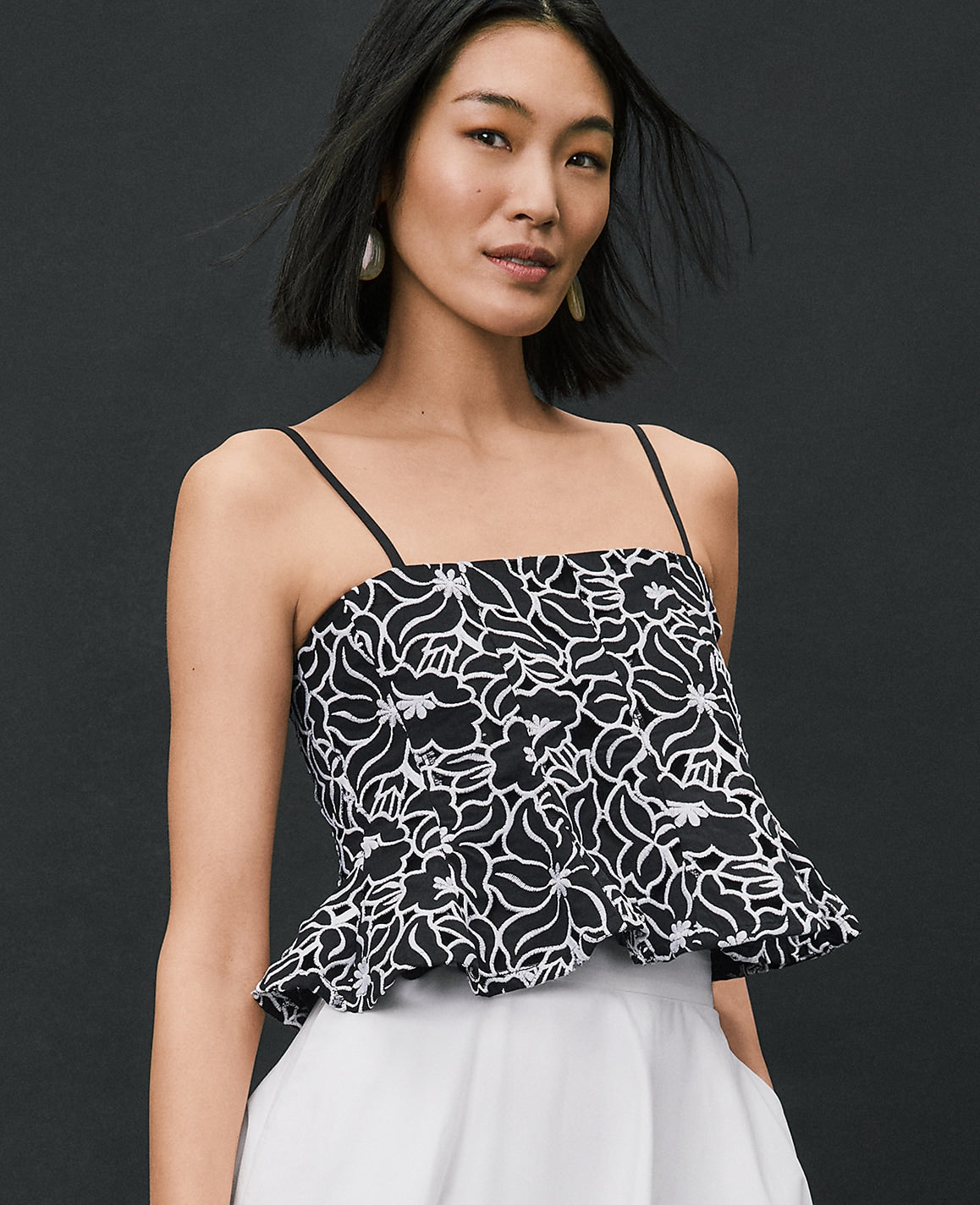 Embroidered Peplum Top | Ann Taylor