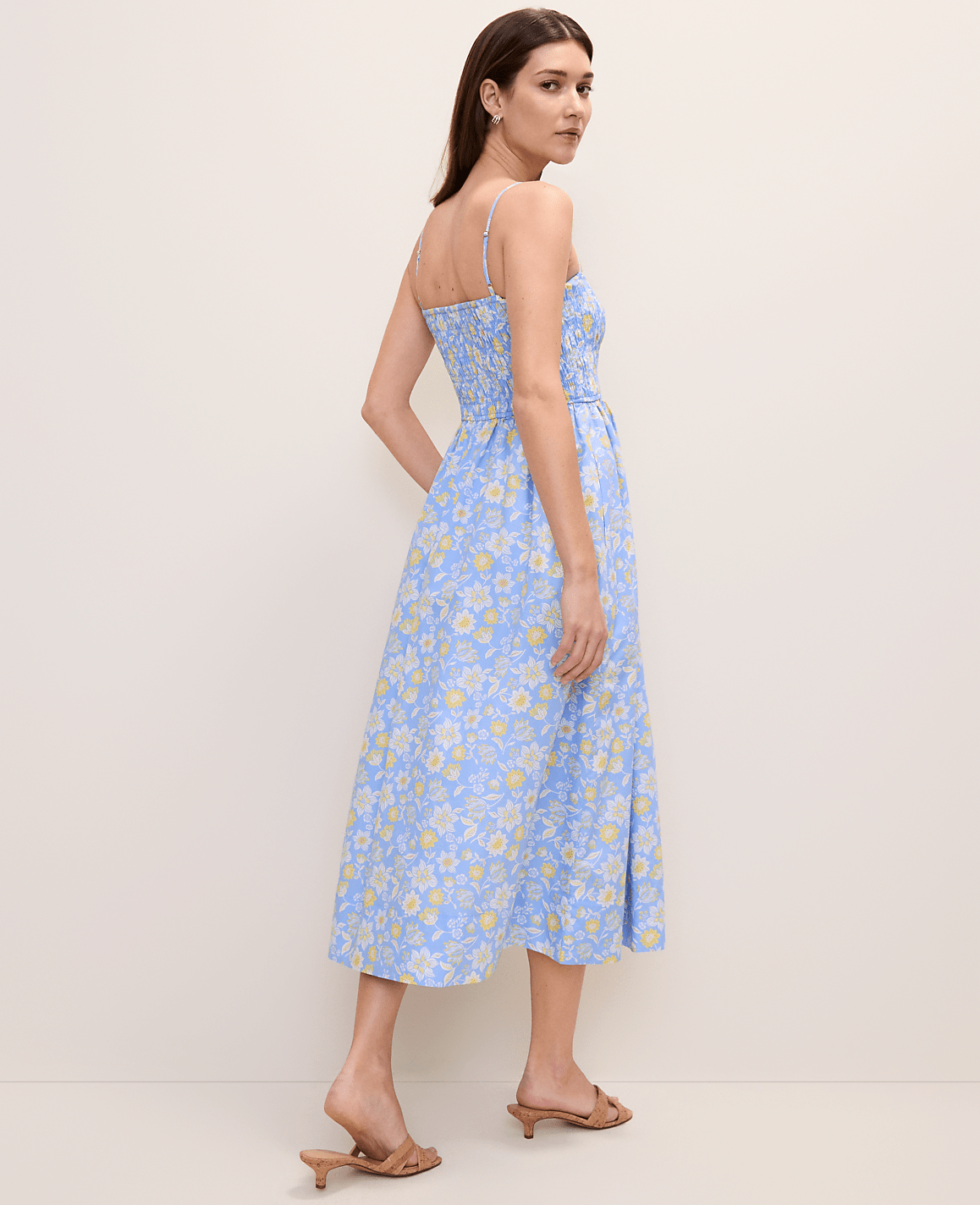 Weekend Floral Smocked Midi Dress | Ann Taylor