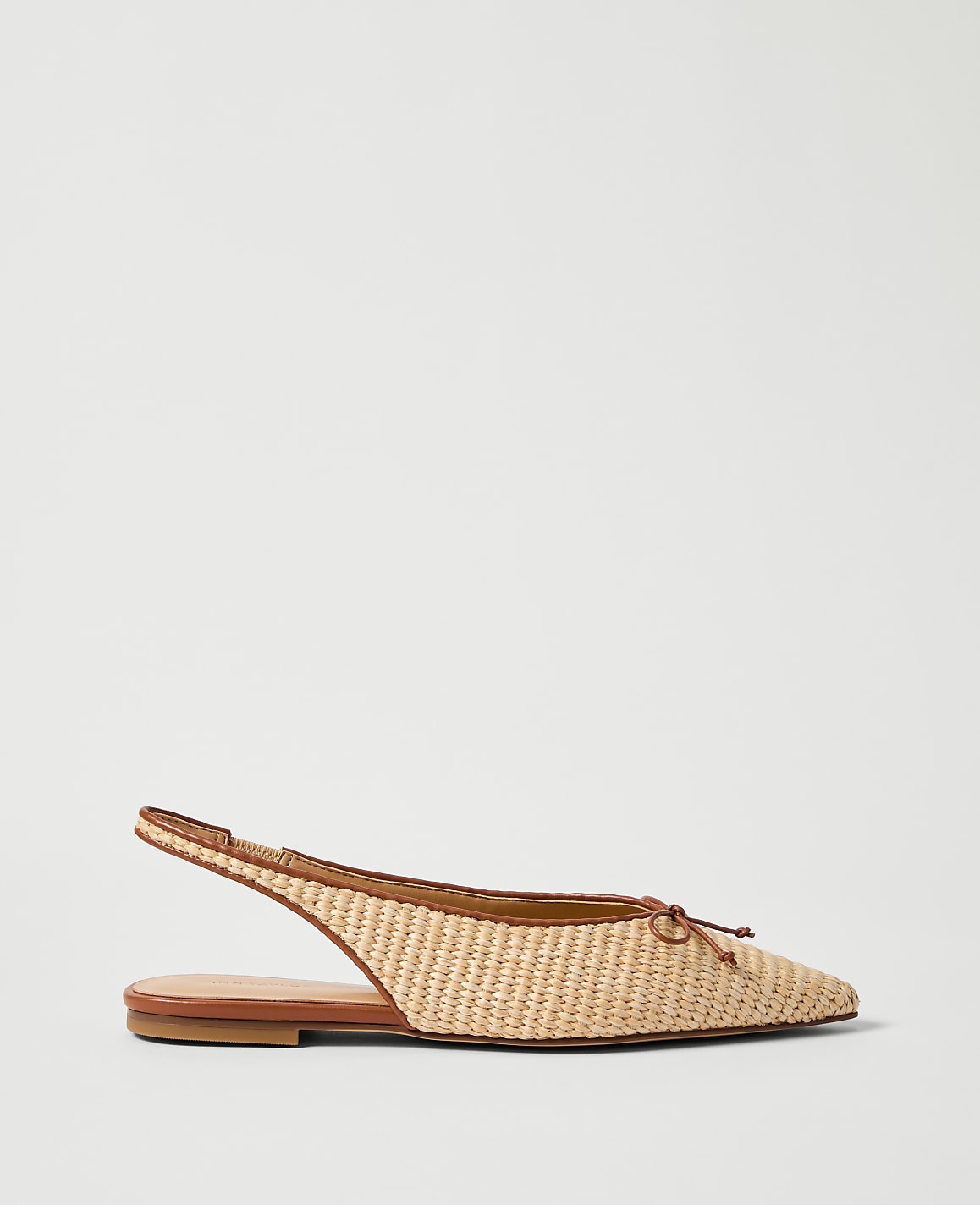 Weekend Straw Bow Slingback Flat | Ann Taylor