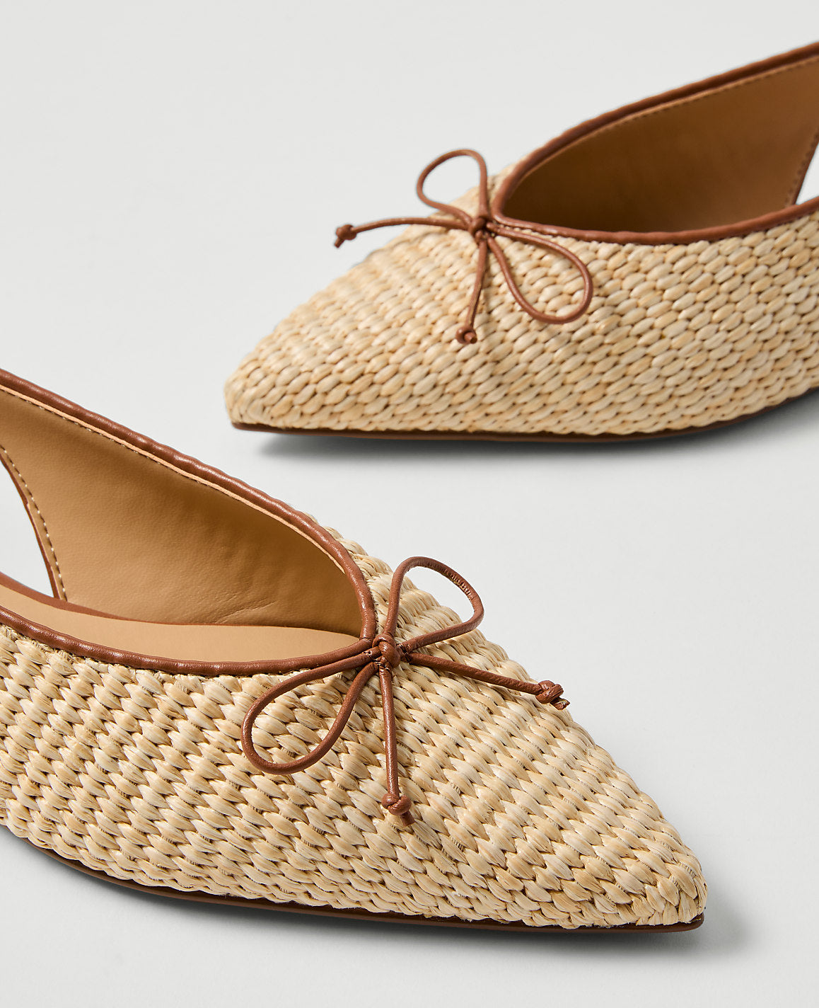 Weekend Straw Bow Slingback Flat | Ann Taylor