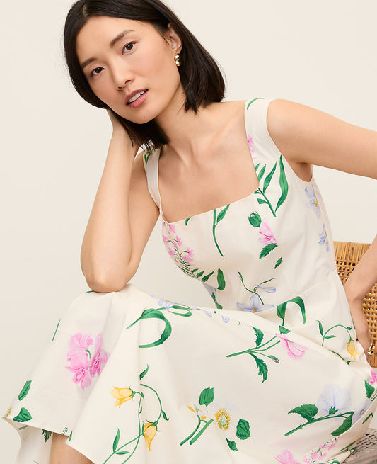 Floral Flare Midi Dress | Ann Taylor