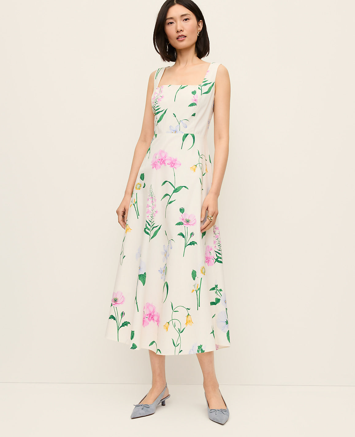 Floral Flare Midi Dress | Ann Taylor