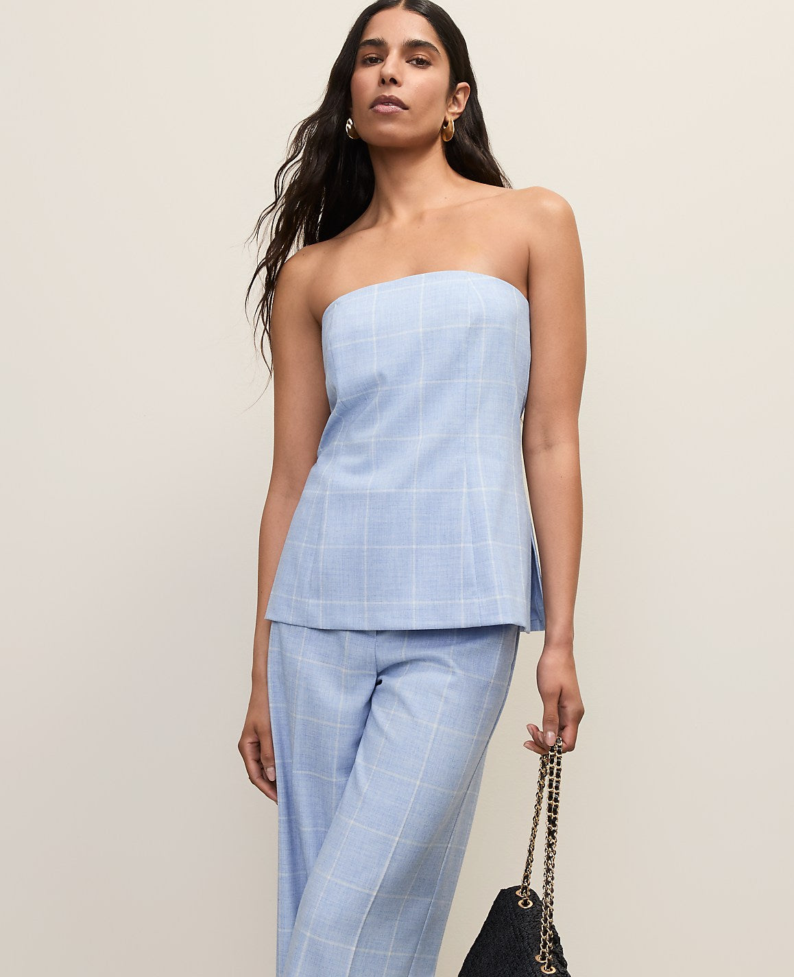 Windowpane Strapless Top | Ann Taylor