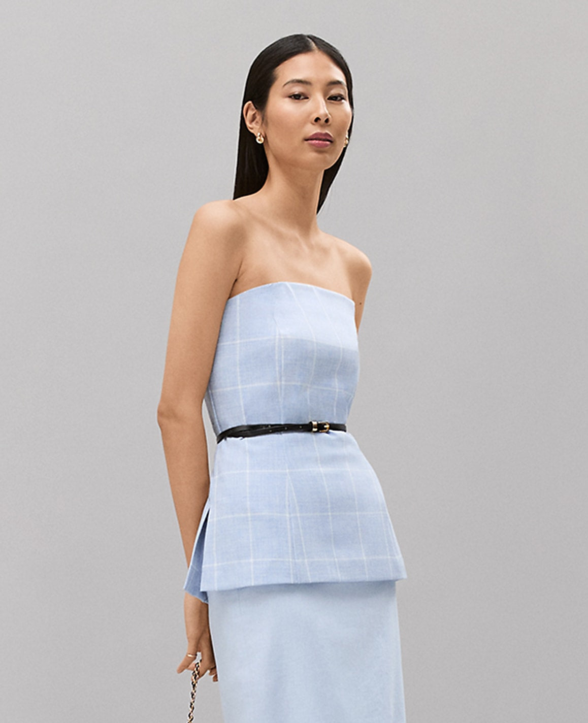 Windowpane Strapless Top | Ann Taylor