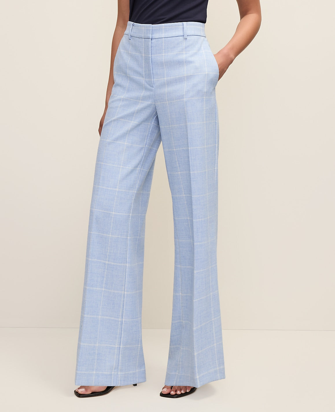 The Wide-Leg Pant in Windowpane | Ann Taylor