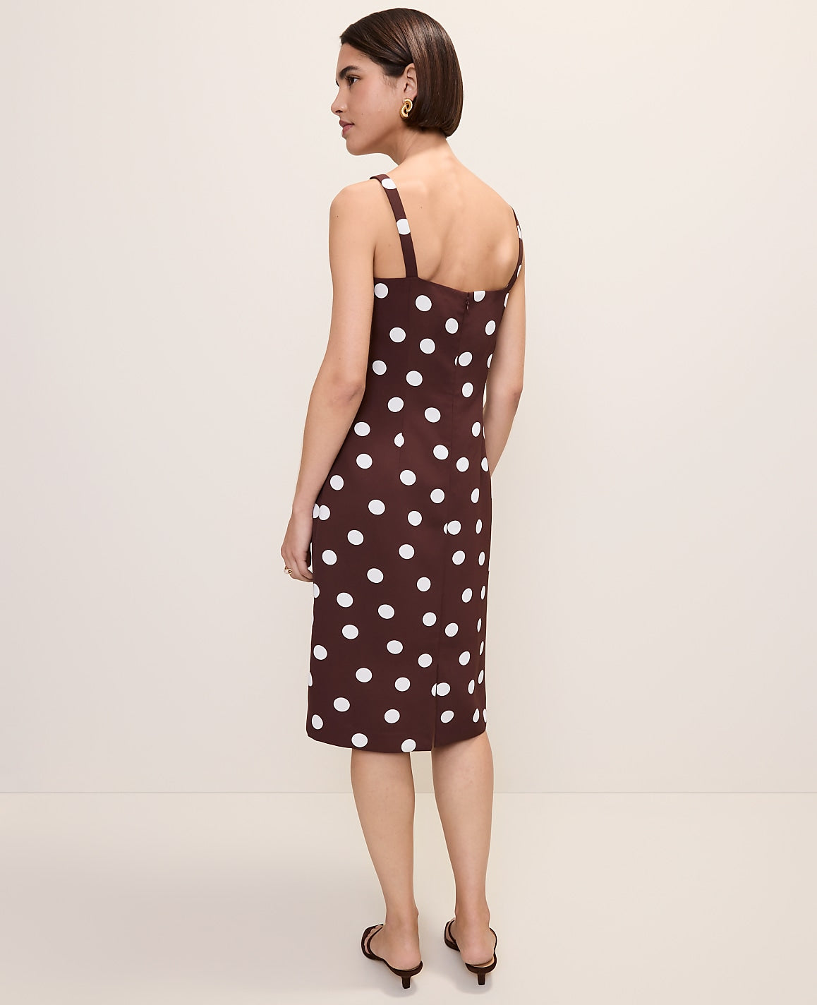Polka Dot Square Neck Sheath Dress | Ann Taylor