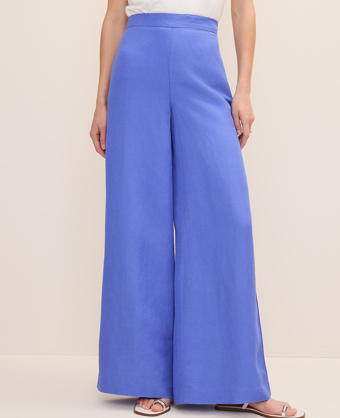 The Tall Statement Palazzo Pant in Linen Blend | Ann Taylor