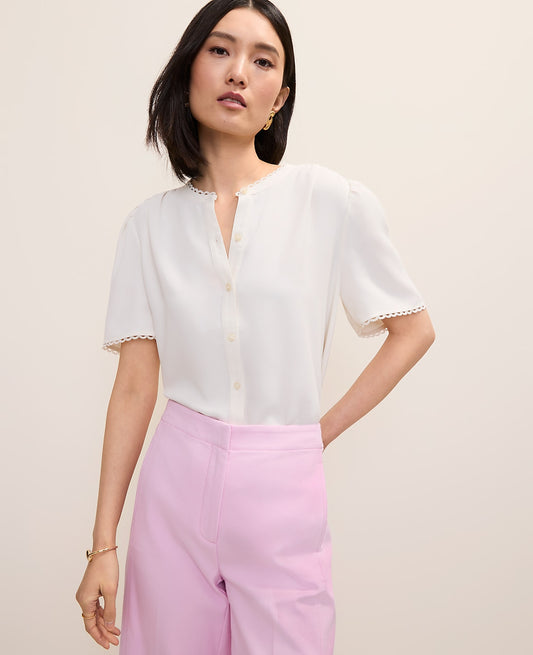 Lace Trim Top | Ann Taylor