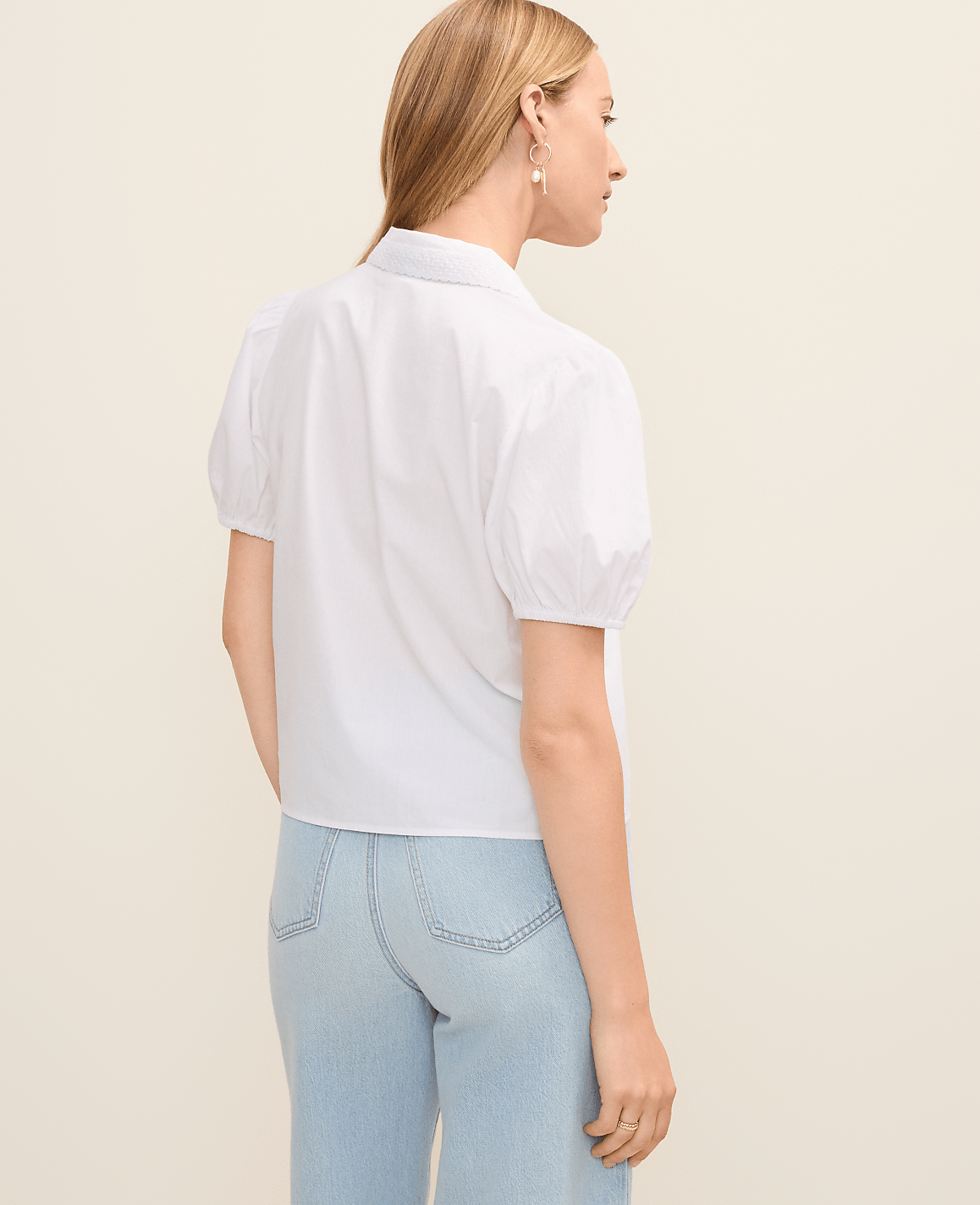 Weekend Lace Trim Blouse | Ann Taylor
