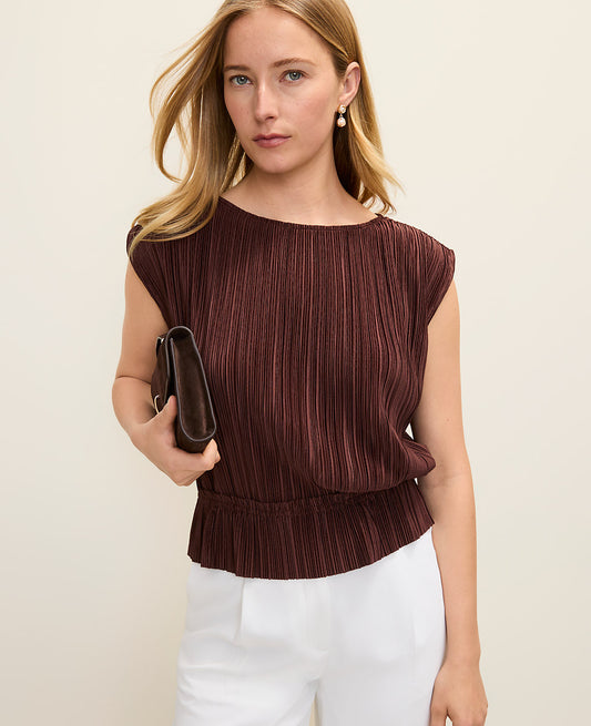 Pleated Ruffle Top | Ann Taylor