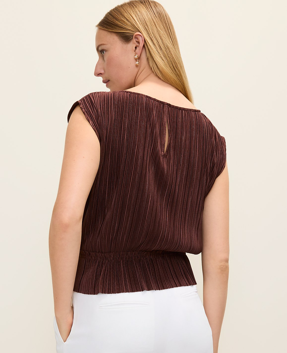 Pleated Ruffle Top | Ann Taylor