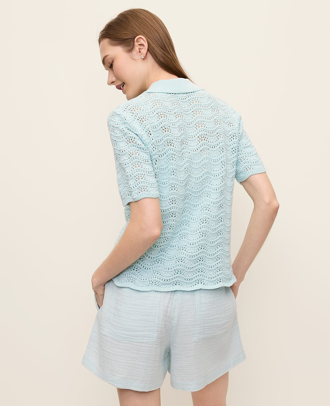 Pointelle Short Sleeve Cardigan | Ann Taylor