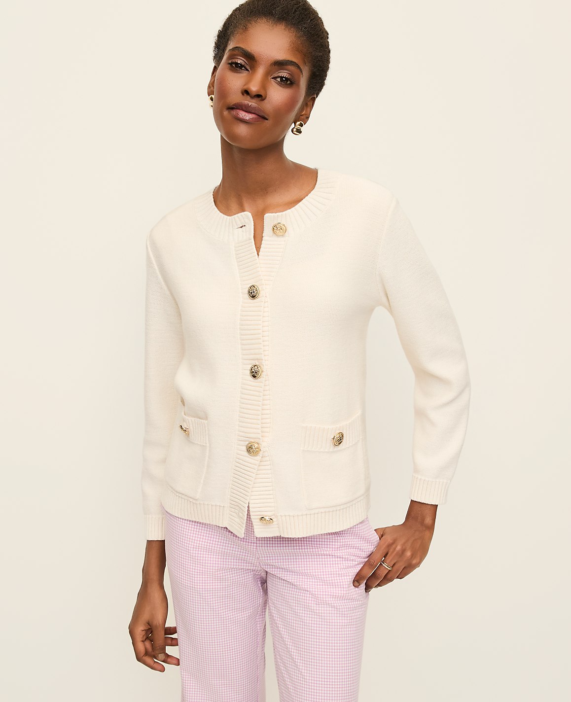 Crew Neck Cardigan | Ann Taylor