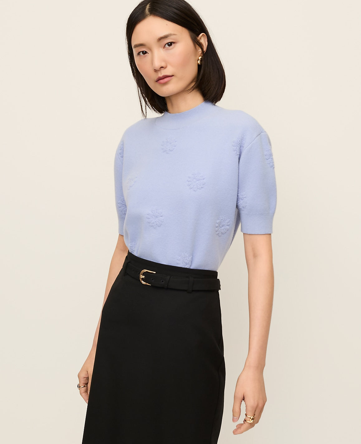 Daisy Appliqué Sweater Tee | Ann Taylor