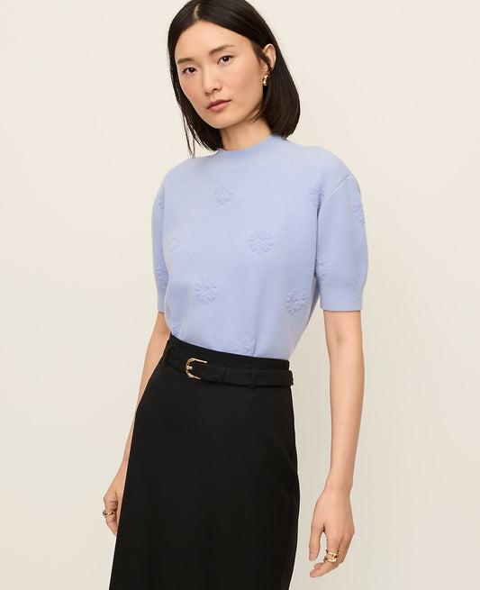 Daisy Appliqué Sweater Tee | Ann Taylor