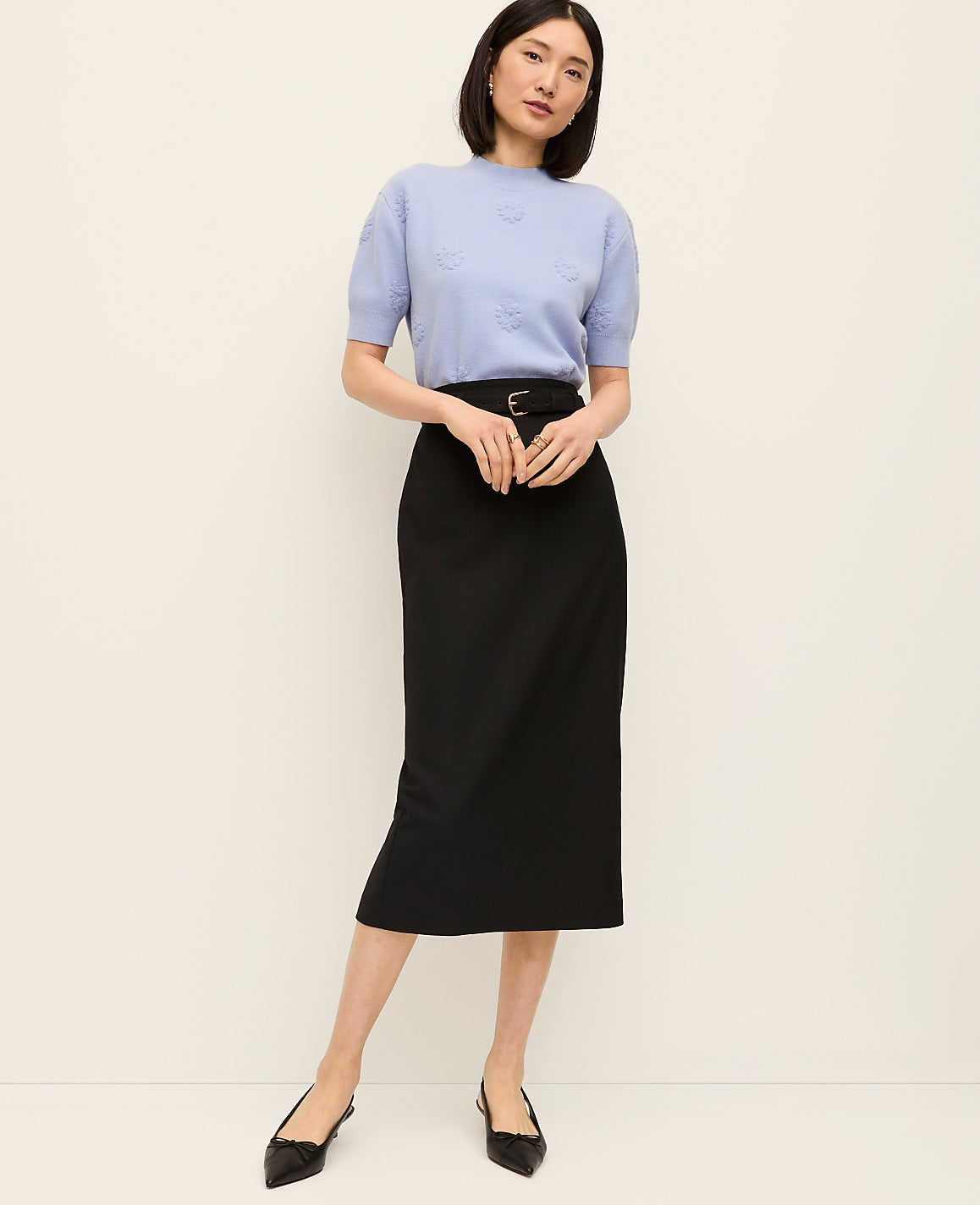 Daisy Appliqué Sweater Tee | Ann Taylor