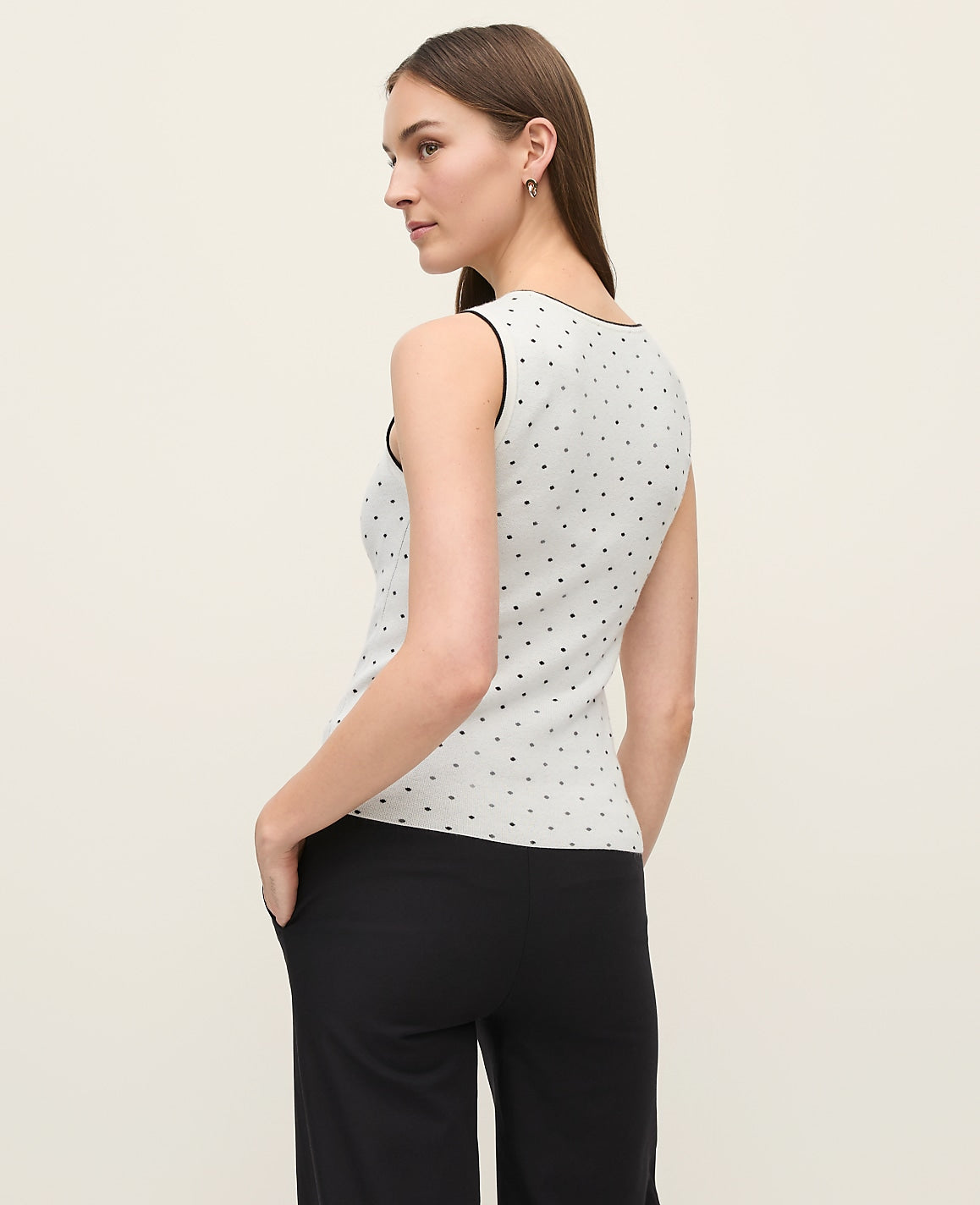 Polka Dot Knit Shell | Ann Taylor