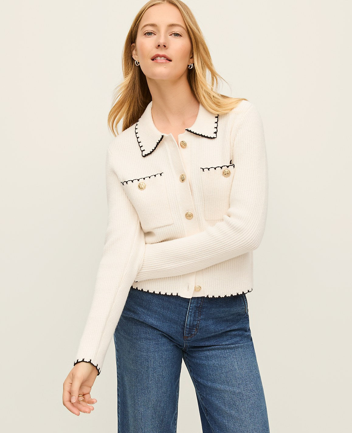 Ribbed Sweater Jacket | Ann Taylor