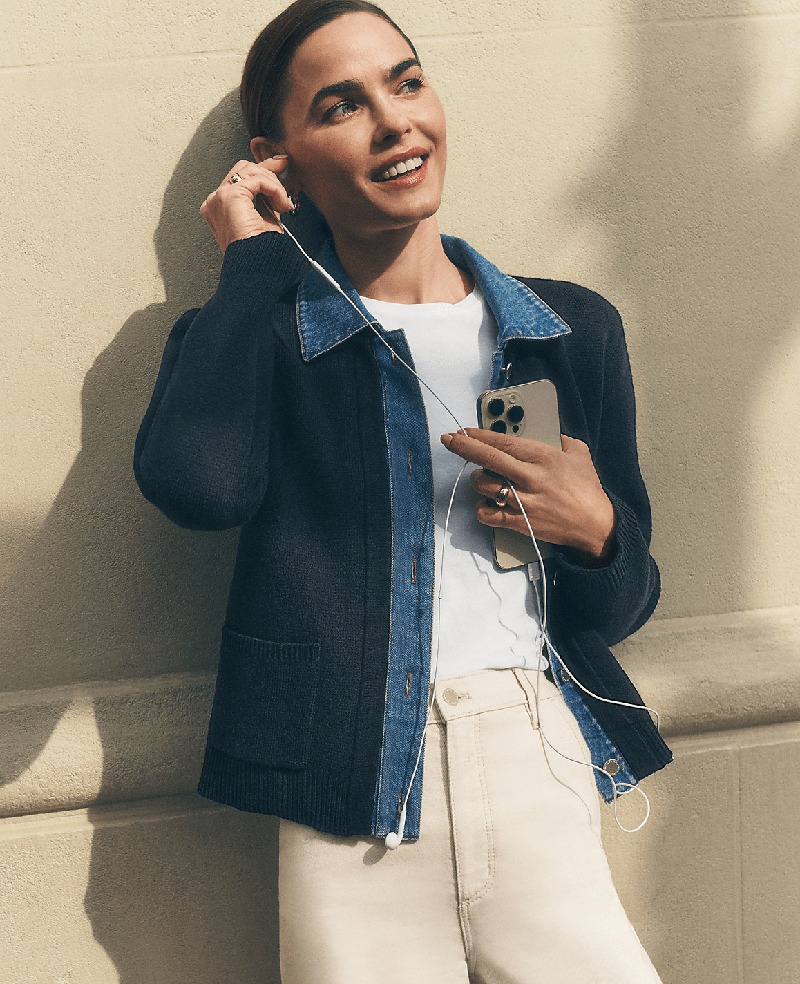 Weekend Denim Sweater Jacket | Ann Taylor