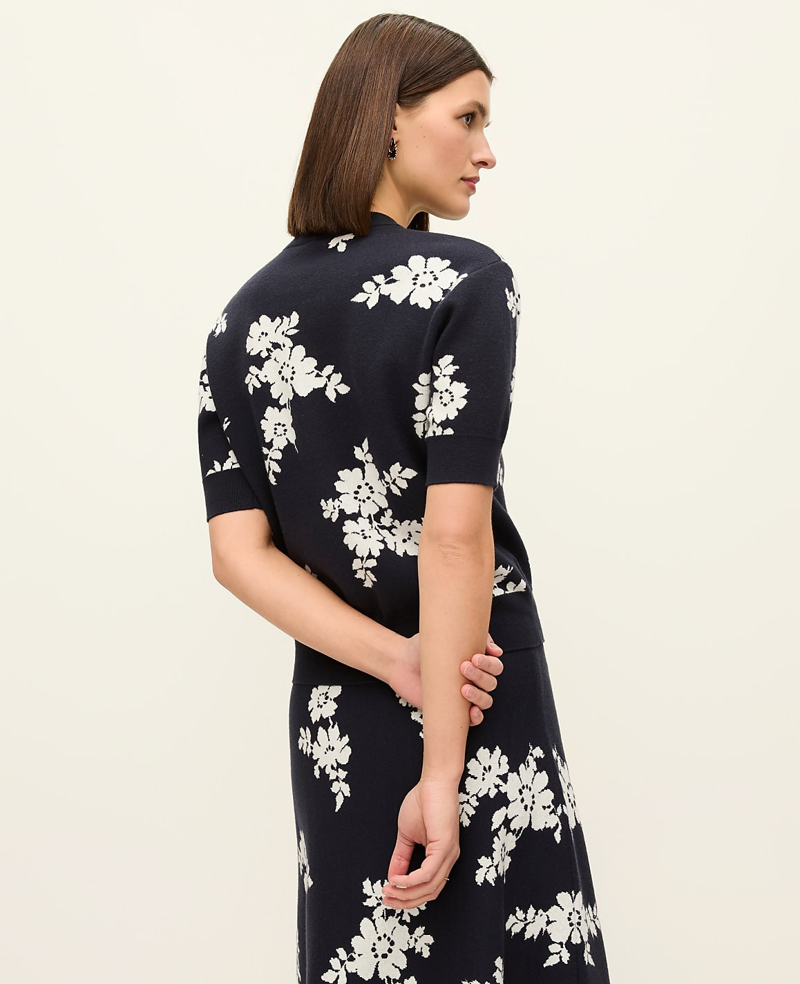Floral Jacquard Sweater Tee | Ann Taylor