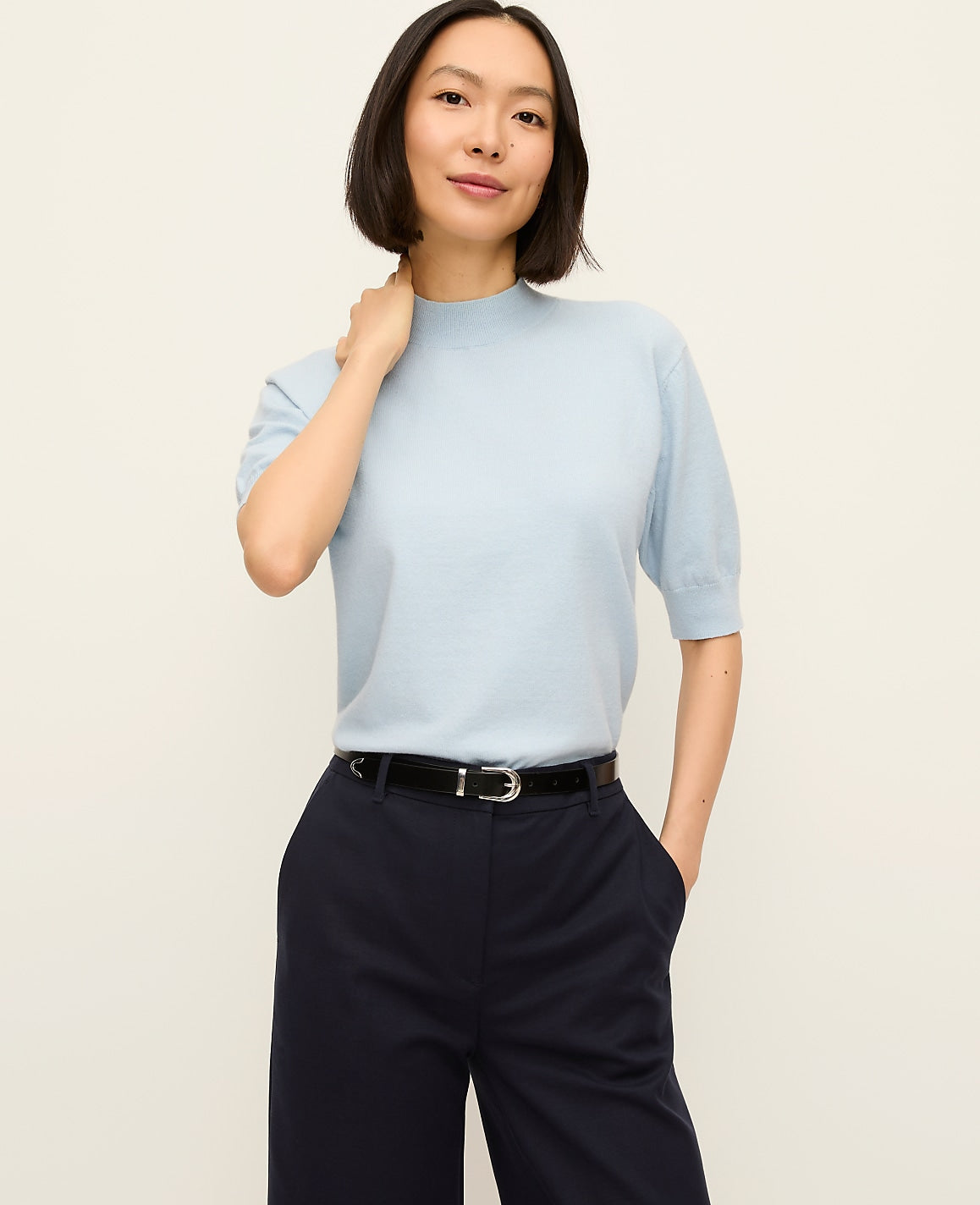 Mock Neck Sweater Tee | Ann Taylor