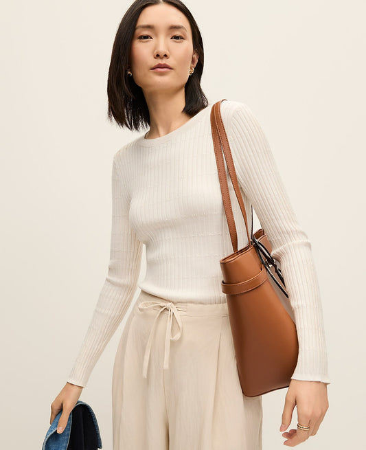 Weekend Textured Stitch Sweater | Ann Taylor