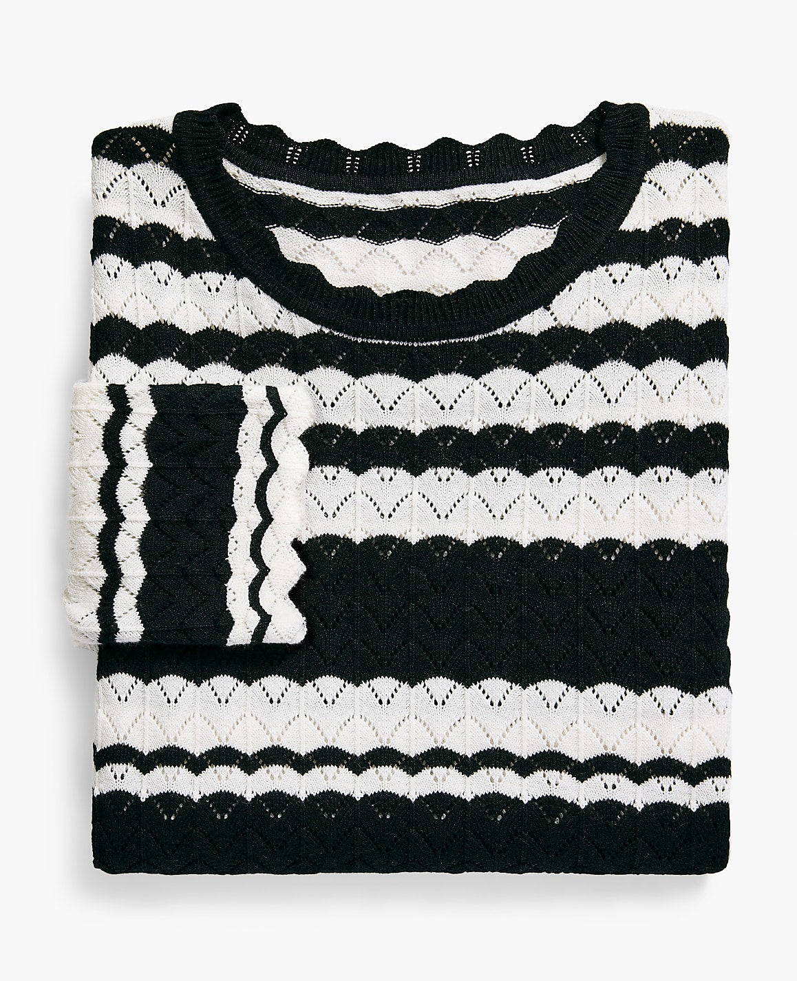 Striped Pointelle Sweater Tee | Ann Taylor