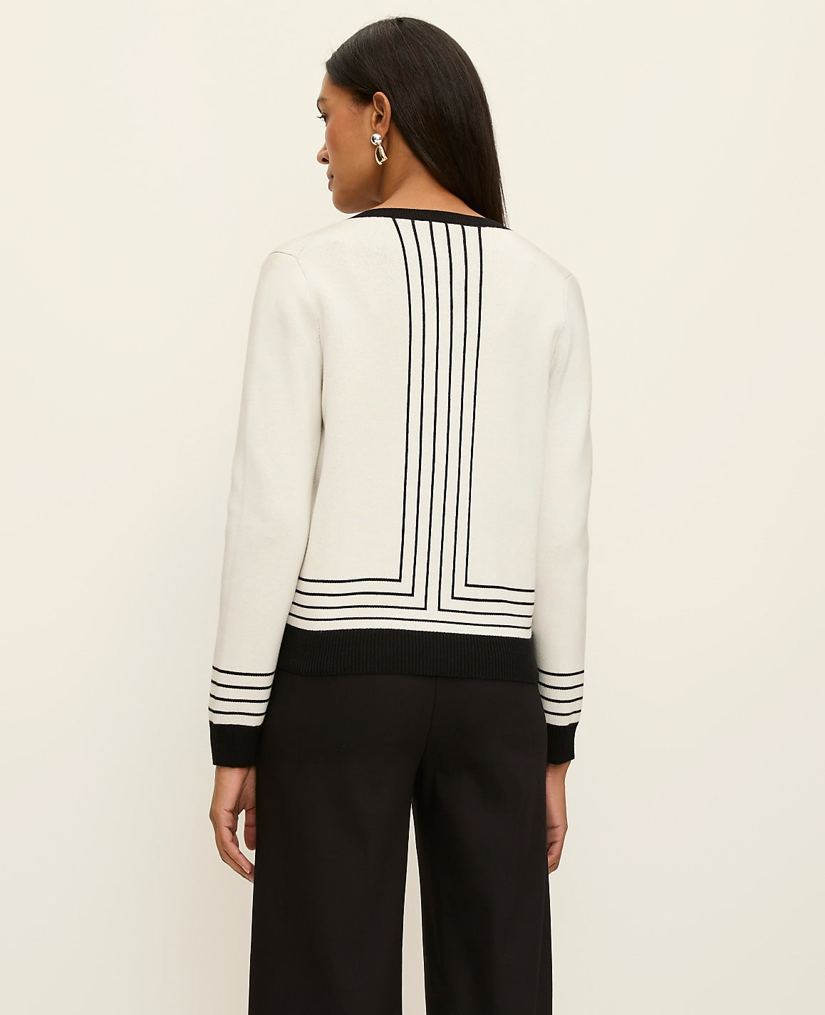 Striped Jacquard Ann Cardigan | Ann Taylor