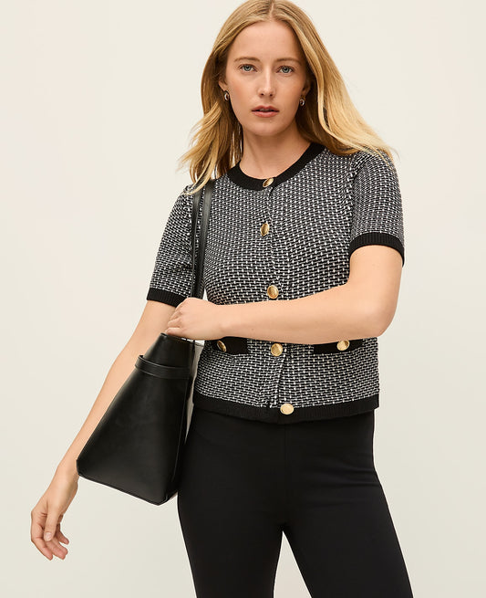 Geo Stitch Cardigan | Ann Taylor
