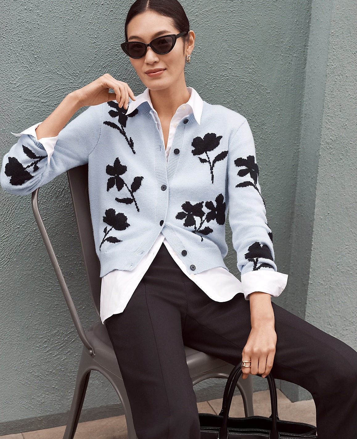 Floral Jacquard Cardigan | Ann Taylor