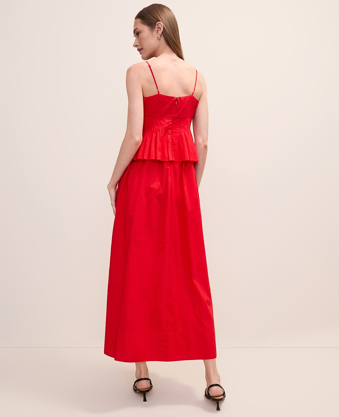 Pleated Peplum Midi Dress | Ann Taylor