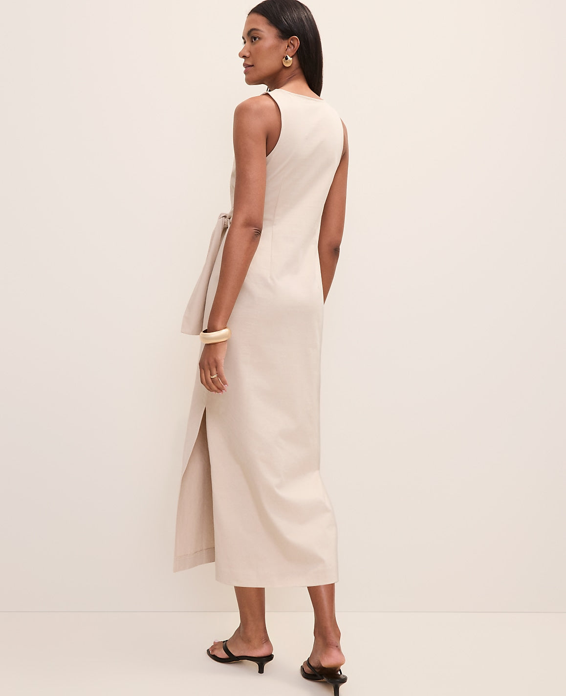 Weekend Tie Waist Midi Dress | Ann Taylor