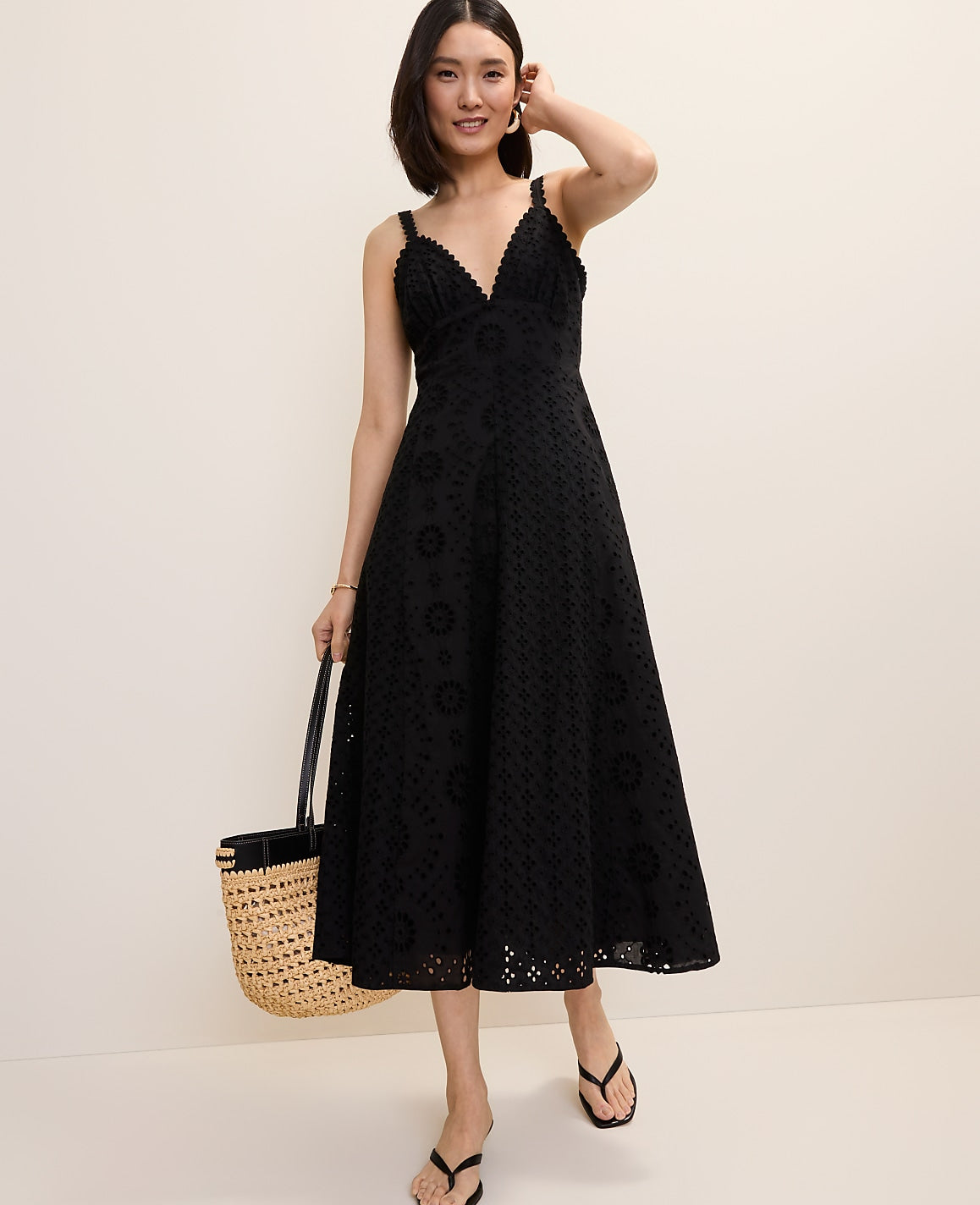 Studio Eyelet Midi Dress | Ann Taylor