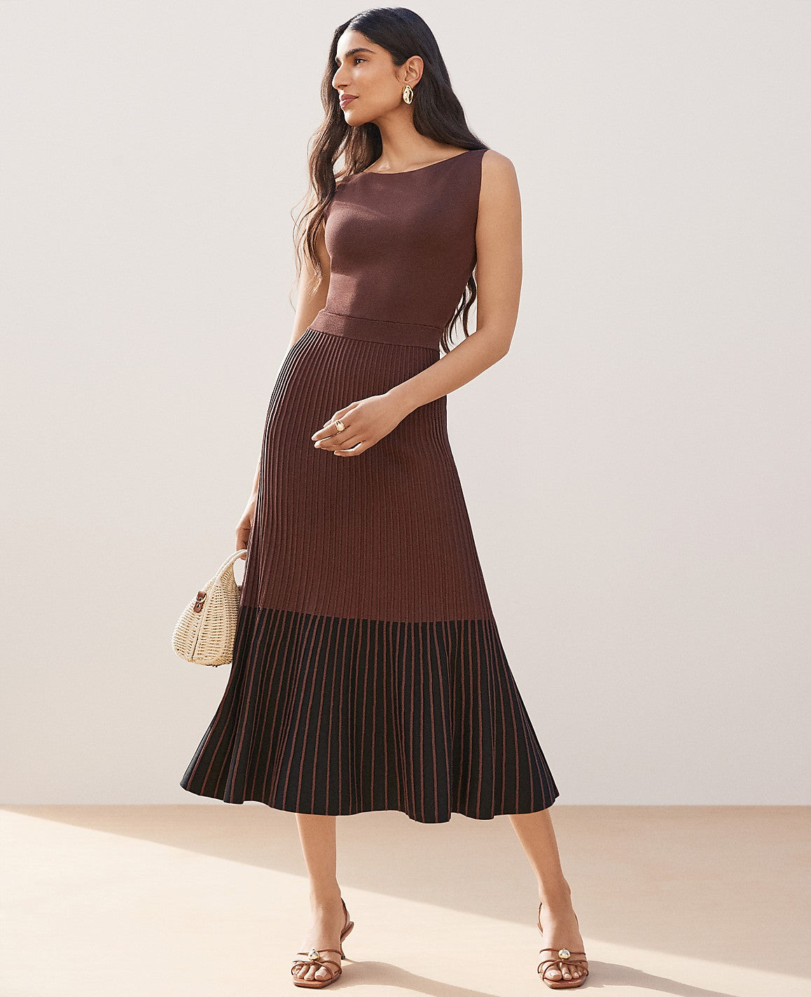 Colorblock Midi Sweater Dress | Ann Taylor