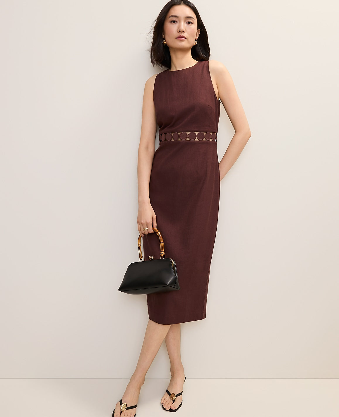 Halter Sheath Dress in Linen Blend | Ann Taylor